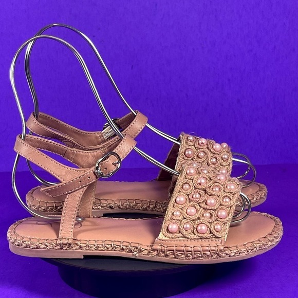 Sam Edelman Girls Rose Linen HOLLY Sandals Shoe Size 3 -NEW - Picture 1 of 8